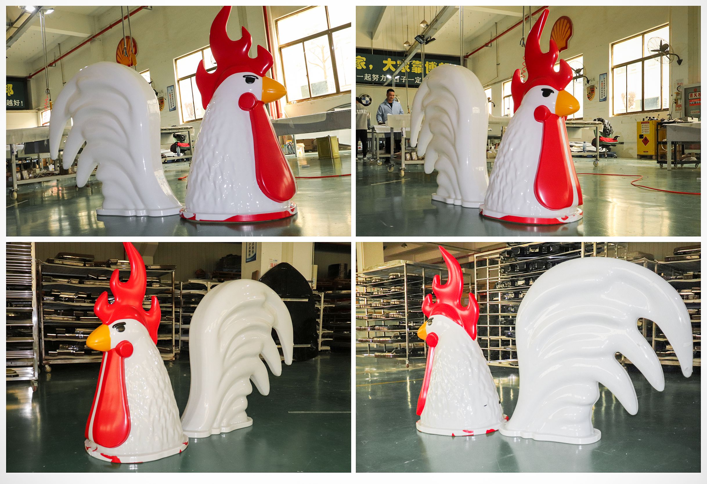 博邦项目案例―大型异型公鸡造型制作